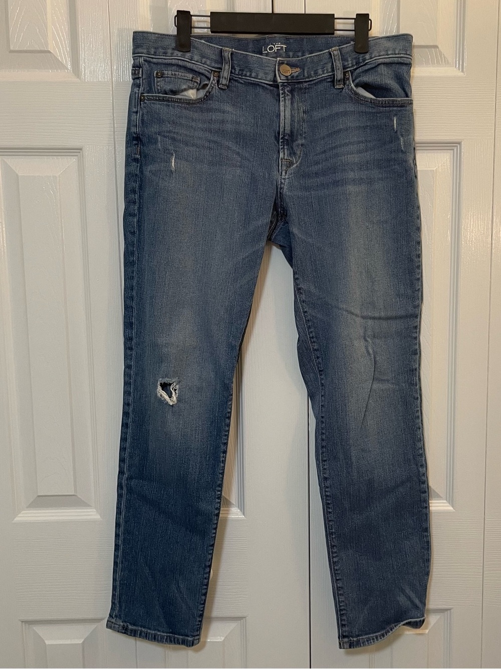 LOFT Women's Medium Blue Slim Straight Boyfriend Jeans